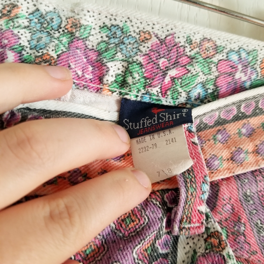 Vintage High waisted colorful jean shorts - Picture 4 of 6